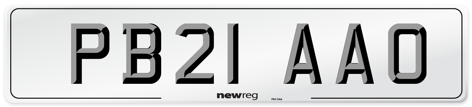 PB21 AAO Number Plate from New Reg